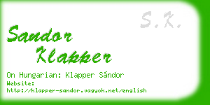 sandor klapper business card
